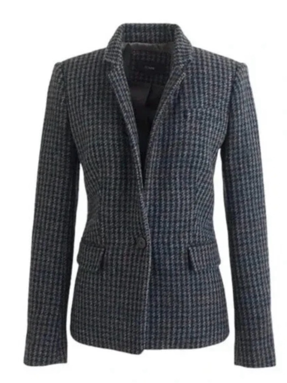 J Crew Houndstooth 100% Wool Plaid Blazer 10